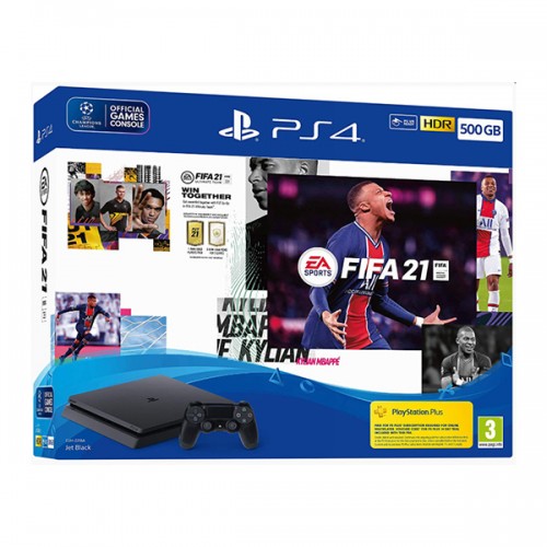 PlayStation 4 500GB F Chassis Black + FIFA 21 PS4 VCH